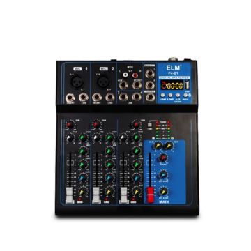 Hot Sale DJ Controller Audio Mixer 4 Channel USB BT for Stage
