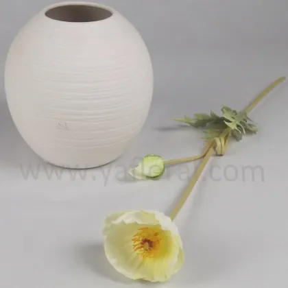 Superior Quality artificial poppy flowers wholesale PU white artificial flower blue poppy papaver somniferum