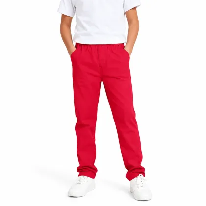 Elastic Waist Button Regular Hem Uniform