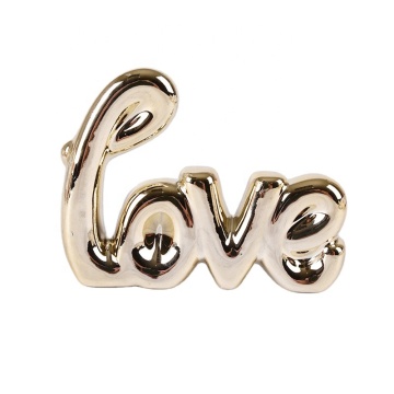 Gold Ceramic Abstract Love Decoraciones para el hogar