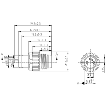 Stainless Steel M8 Connector 4 Pin Female Nut