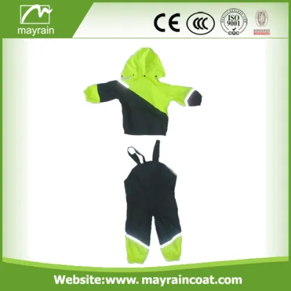 PU Children Green Rainsuits