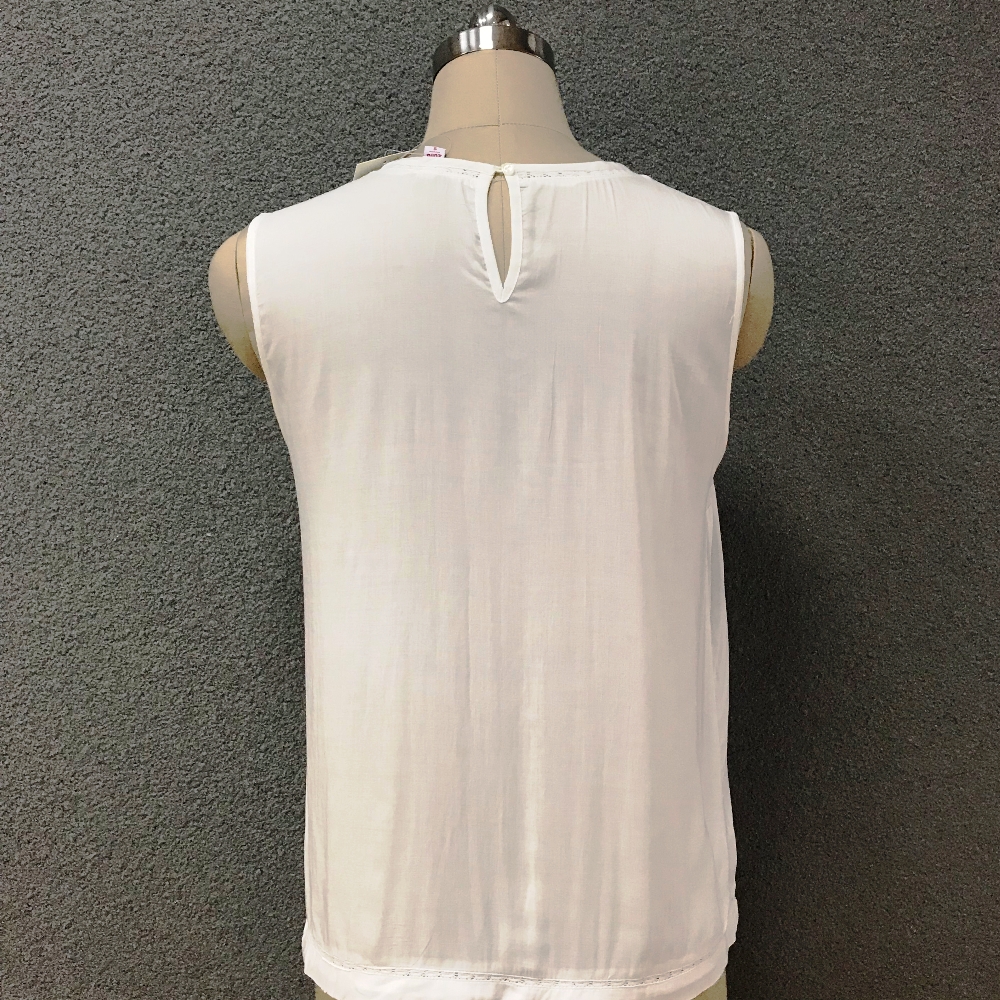 Women's cotton lace white top