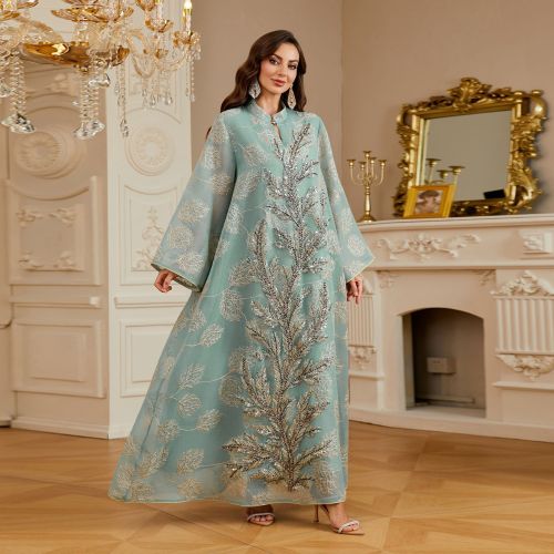 لباس ماکسی جلابیا دبی منجوق دوزی شده