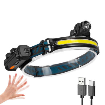 New USB Head Torch Lamp with Induction Sensor, Waterproof Design, and Rechargeable 18650 Battery - LED COB Technology