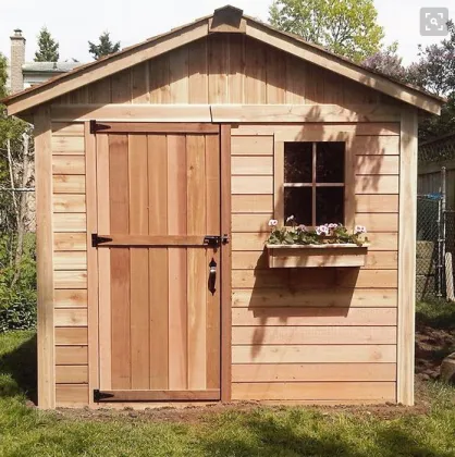 Small cottage wooden house tool shed