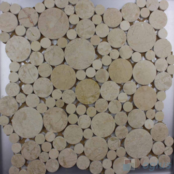 New Beige Polished Bubble Marble Mosaic