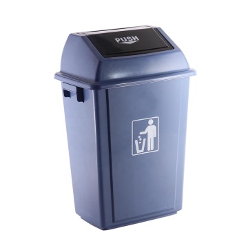 58 Liter Large Street Garbage Bin: Public Trash Can with Industrial Recycling Dustbin and Push Lid