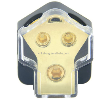 Zinc Alloy and PC Power Distribution Block, 0 Gauge In 2x4 Gauge Out 1 in 2 out 2 Way Car Distribution Block