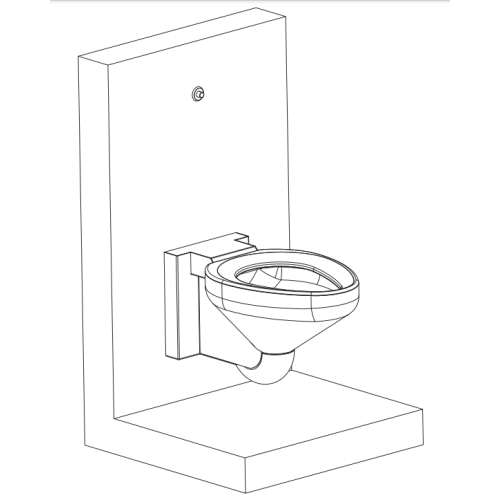 Wallhart -Oilet -Pfanne amerikanische Stil amerikanische Stil