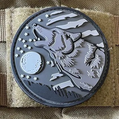 Howling Wolf 3D PVC Patches for Clothing