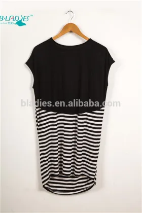 Bamboo fiber T-shirt Lady's Retro Stripes maternity dress
