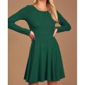 Knitted Crewneck Casual Loose Swing Dress