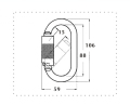 Schwarzer 2-t-Karabiner aus Stahl