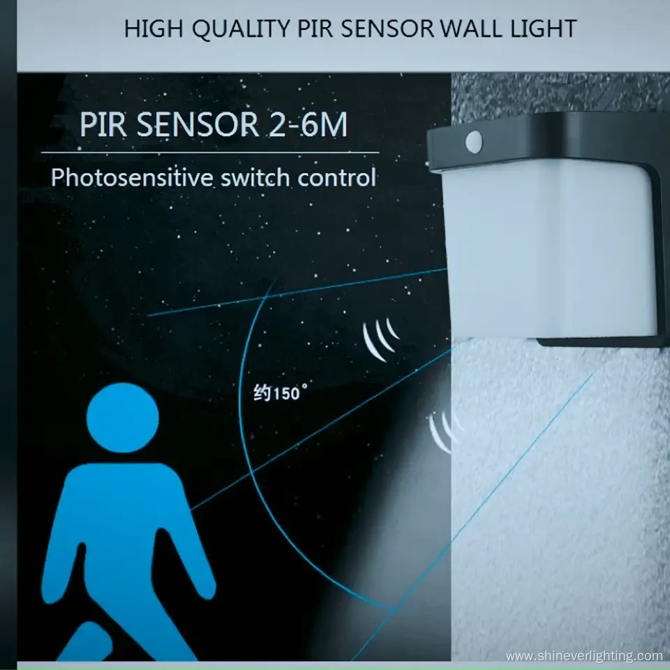 Square Outdoor Pir Motion Sensor Wall Light