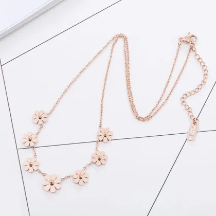 Small Flower Charm Statement Necklace For Grandma