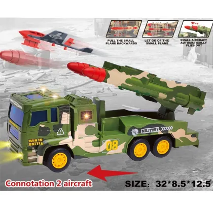 Shantou Toys Electric Light Music Friction Car Plastic Military Truck Toy Vehicle