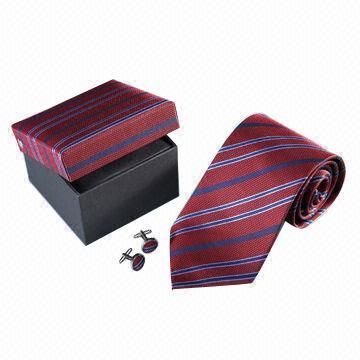 Cravatta con scatola regalo, Silk/100% poliestere Jacquard