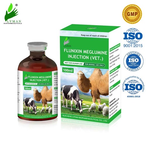 Injection de méglumine de la flunixine 5/10/20/50 / 100 ml pour l&#39;animal