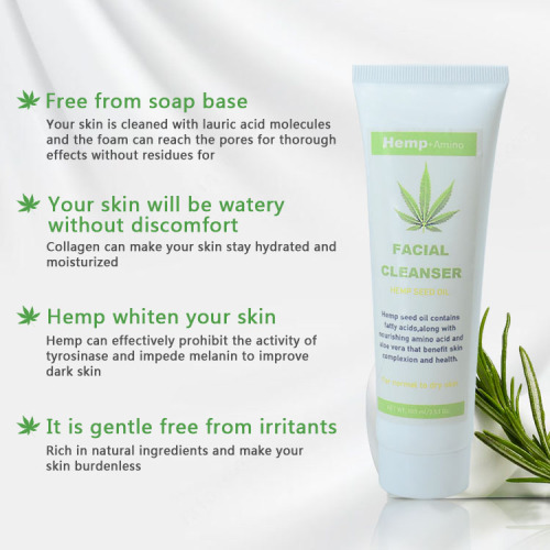 CBD hydrating face hemp facial cleanser