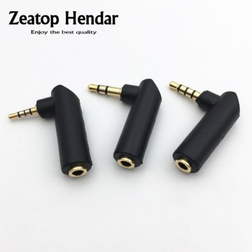 1Pcs Gold Right Angle 3.5mm 3 / 4 Pole Female Stereo to 2.5mm / 3.5mm Male Audio Plug L Shape Jack Adapter Connector