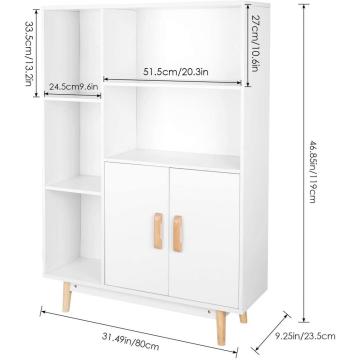 House White Bookcase With Door