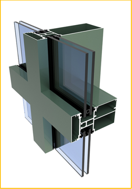 Powder Coated Curtain Wall