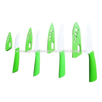Plastic sheath ceramic knifes set