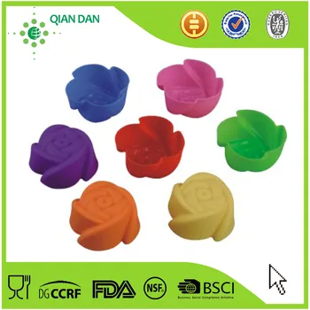 Wholesale Various Colors Pretty Rose Sshape Cake Cup Mould with Independent Cake Mold
