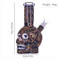 Bong de vaso de vidrio de esqueleto humano dibujado a mano, lindo bong de Halloween, tubería de agua de vidrio de borosilicato, cachimba de vidrio, manualidades hechas a mano