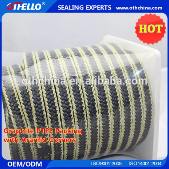 High performance Graphited PTFE packing with aramid corners