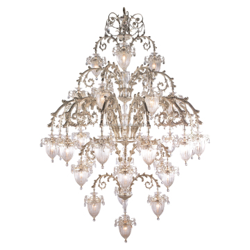 Crystal LED Chandelier Antique Brass Modern Pendant Lamp for Large Living Rooms and Hotels