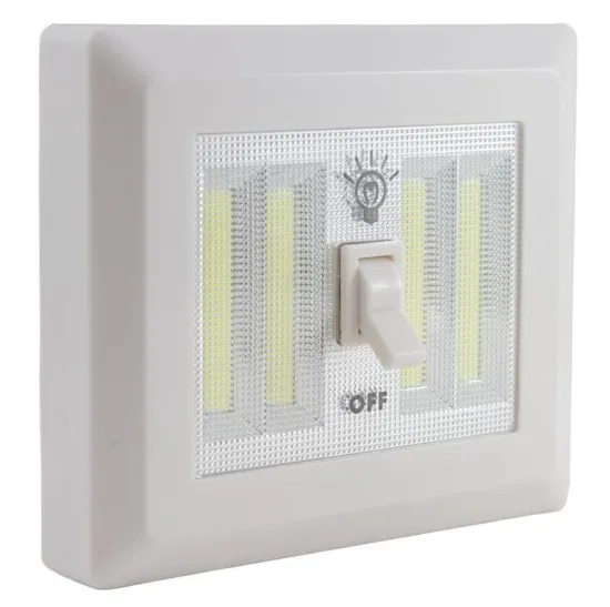 NEW 4*AA Battery Operated Plastic 4pc* COB Night Switch Wall Light