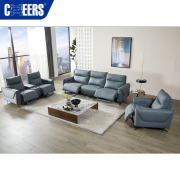 MANWAH CHEERS Multi-Functional Top Leather Electric Recliner Sofa with Wireless Charging - Ultimate Furniture Set