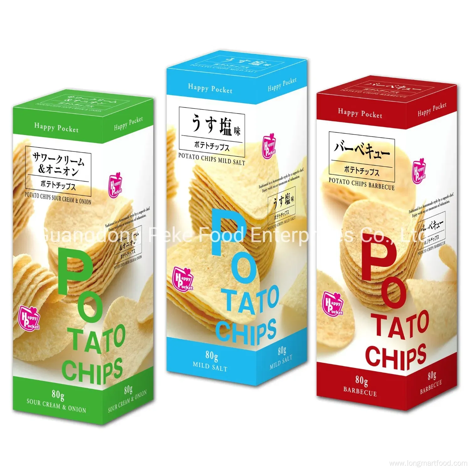 Halal Potato Chips Snack 80g Box Package for Japanese Retailer