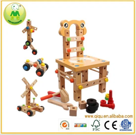 015 New DIY wooden tools chair toy for kids,wooden construction toy workbench for children,wooden toy tools chair for baby