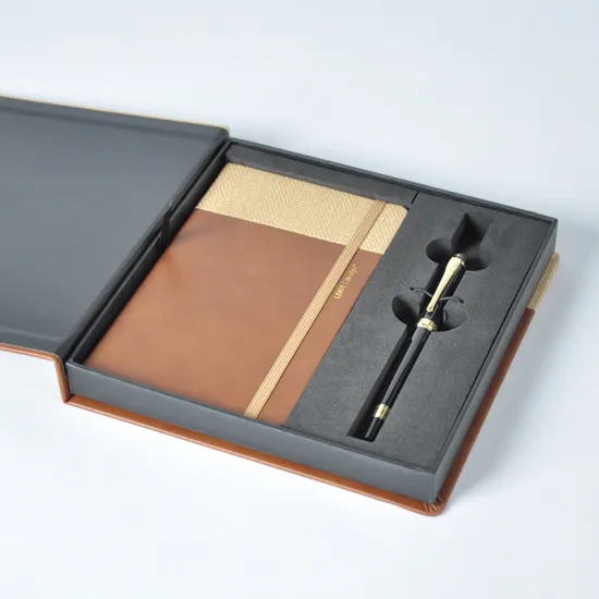 Custom Diary Leather Notebook Executive Gift Set GRS PU Leather Stationery