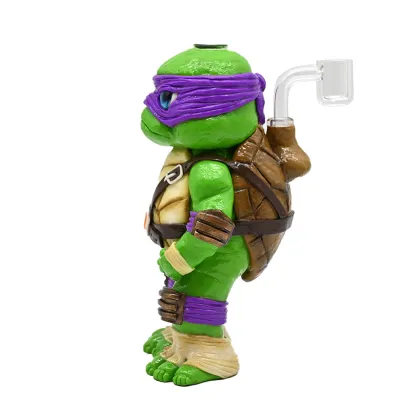 Colored Polymer Clay Glass Pipe,3D Cute Teenage Mutant Ninja Turtles Bong,Borosilicate Glass Bong,Glass Hookah,Glass Water Pipe