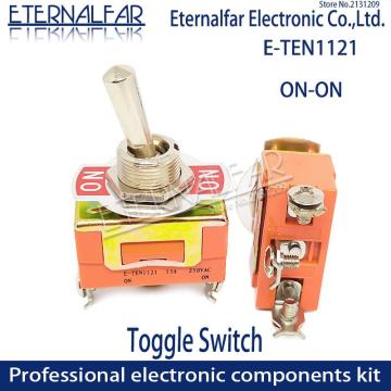 High end Quality Silver Contact E-TEN1121 SPDT 12MM 15A 250V AC ON-ON 3Pin Reset Rocker Toggle Slide Switch Waterproof Boott