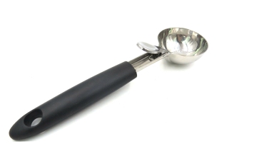 nice stainless steel ice cream spoon with plastic handle