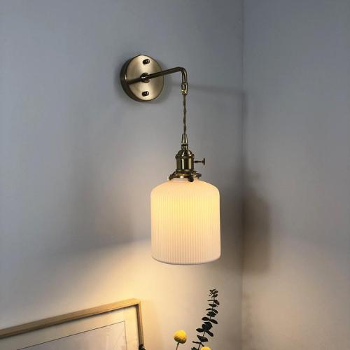 INSHINE White Simple Brass Wall Lamp