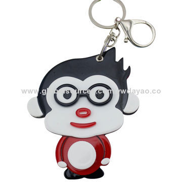 Monkey-shaped Promotional Plastic Keychains with Mirror