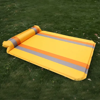 Waterproof PVC Air Bed Camping Mattress - Portable Double Flocked Sleeping Mat
