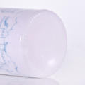 Opal white lotion bottles with blue aluminum cap