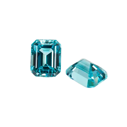 Rectangular Chamfered Green Paraiba Gemstone Laboratory-Cultivated Treasure
