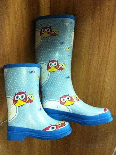 Dessin animé hibou caoutchouc pluie demi bottes taille 36 pour les femmes et les enfants