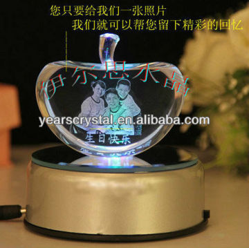 3d laser crystal souvenir crystal crafts for Xmas gifts(G-0233)