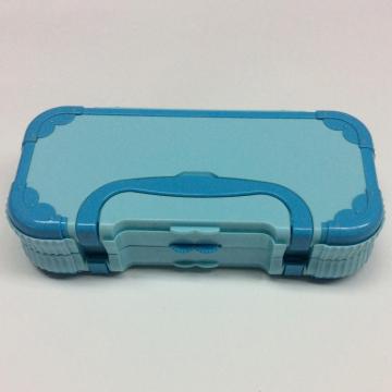 Plastic children three-layer portable pencil box