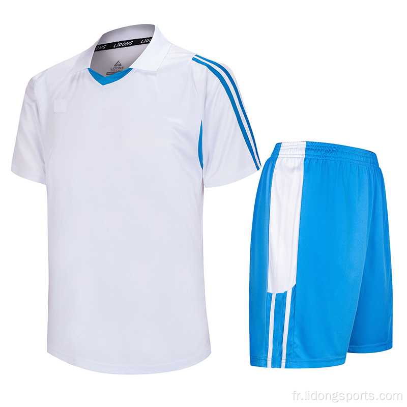 Vierge en gros Nouveau design Blue Soccer Jersey