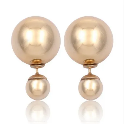 Explosive Earrings Double Pearl Earrings Candy ball shaped earrings